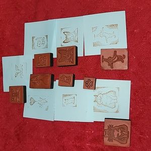 Set of 8 Cat Rubber Stamps